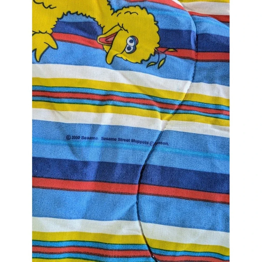 Vtg Sesame Street Twin‎ Comforter 85x60 Big Bird Elmo Cookie Monster Reversible